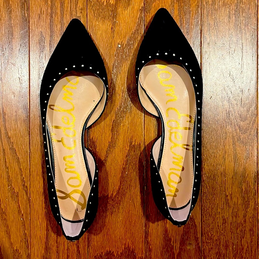 Same Edelman Studded Black Ballet Flats